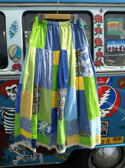 Cotton Carico Patch Work Long Skirt