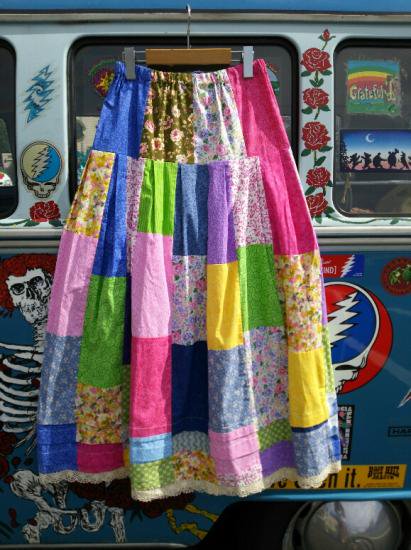 Cotton Carico Patch Work Long Skirt