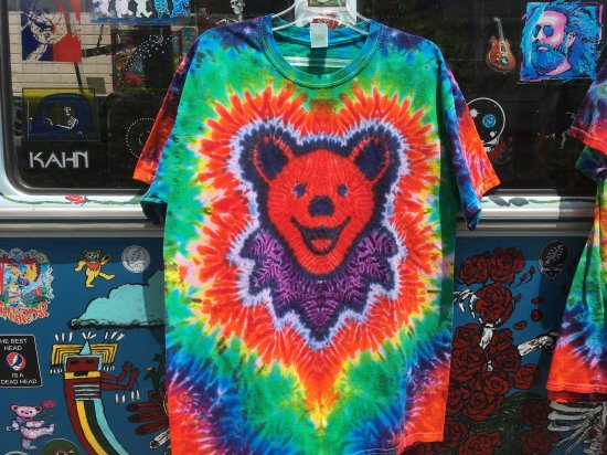 Tiedye Bear Face Red T-Shirt
