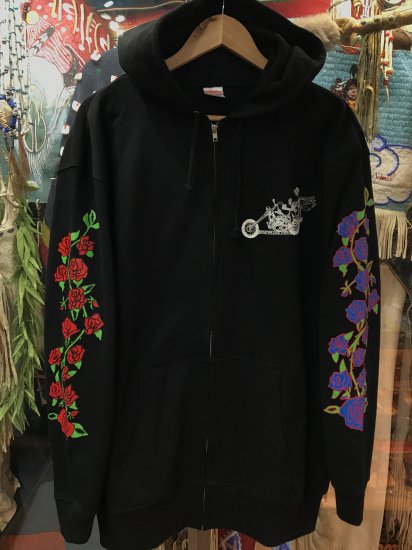 Hippie Biker in Shakedown Street Sweat Shirt