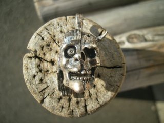 TOMBSTONE SILVER WORKS ZOMBI SKULL Pendant Top