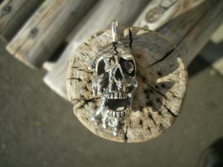 TOMBSTONE SILVER WORKS ZOMBI SKULL Pendant Top