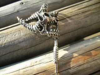 TOMBSTONE SILVER WORKS SKULL&TATTOO MACHINE Pendant Top