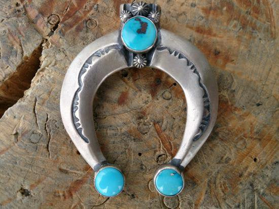 Eugene Mitchell Tufa Cast Turquoise Pendant Top