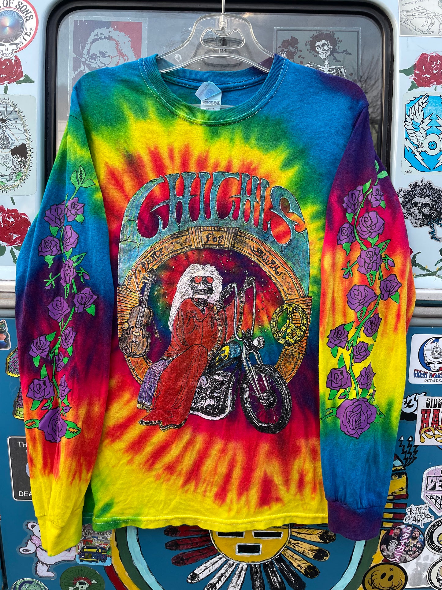 Peace Biker Tie Dye Long Sleeve