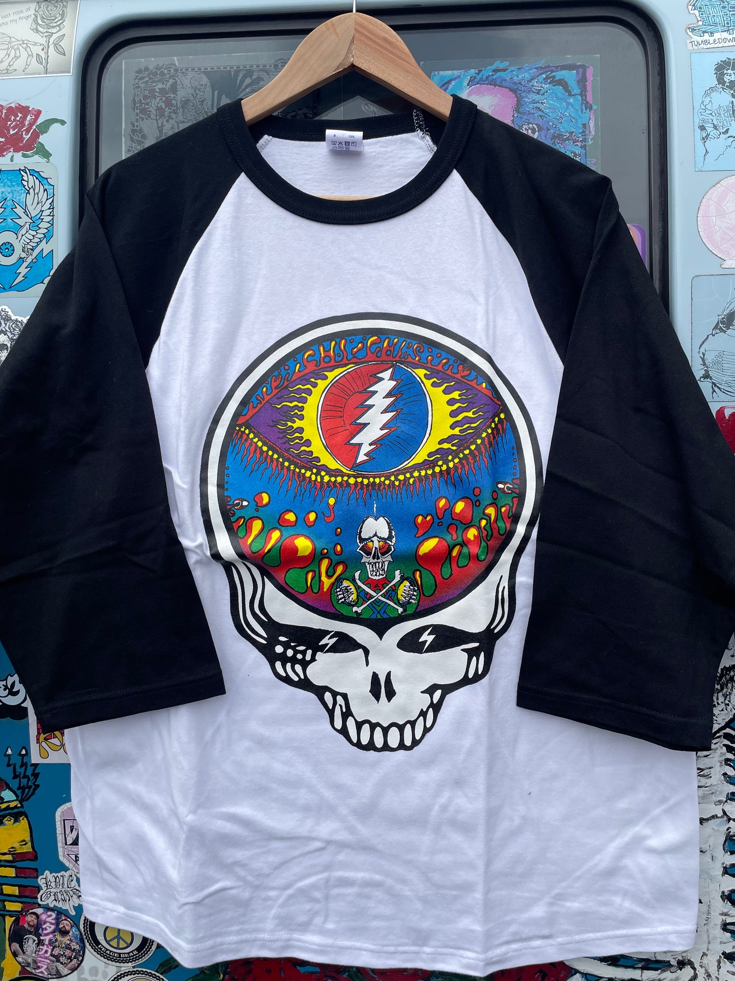 EYES Baseball Shirt (白×黒)