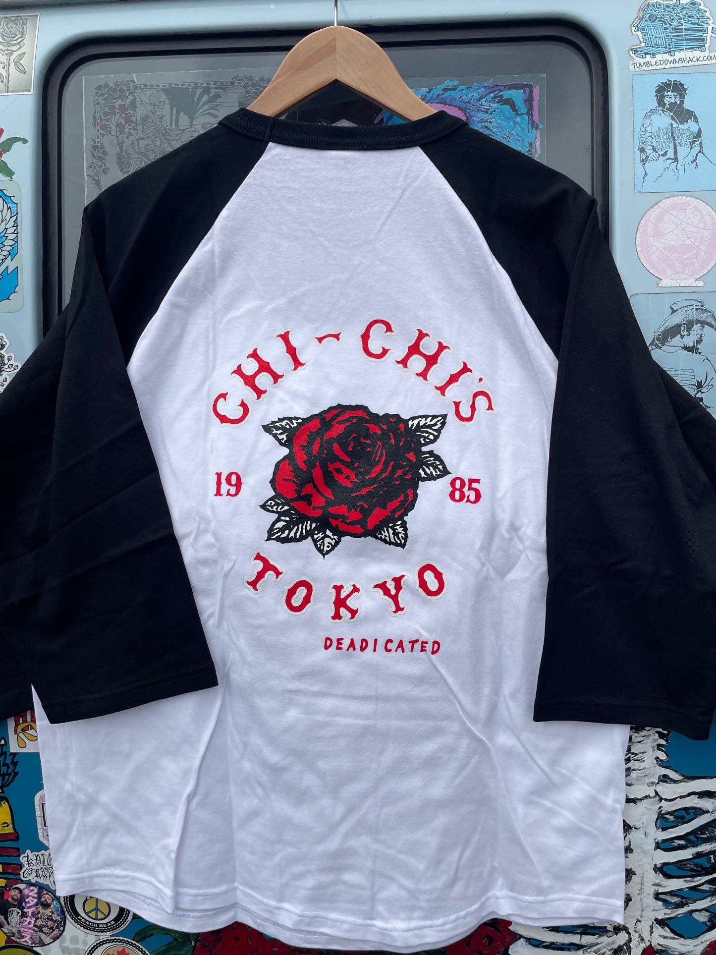 Happy Bear Baseball Shirt(白×黒)