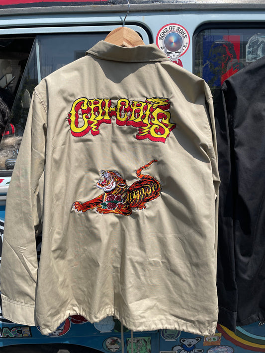 Embroidery Coach Jacket Tiger (Beige)