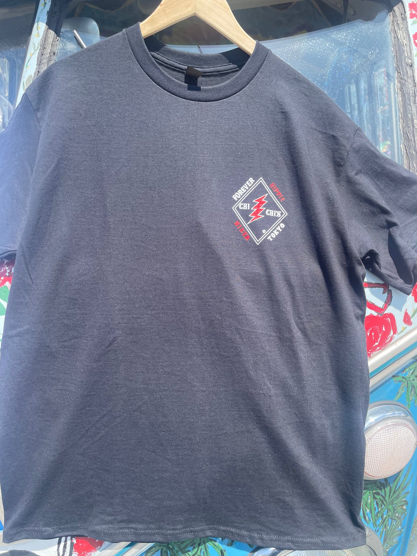 Forever Hippie Biker T-Shirt Black