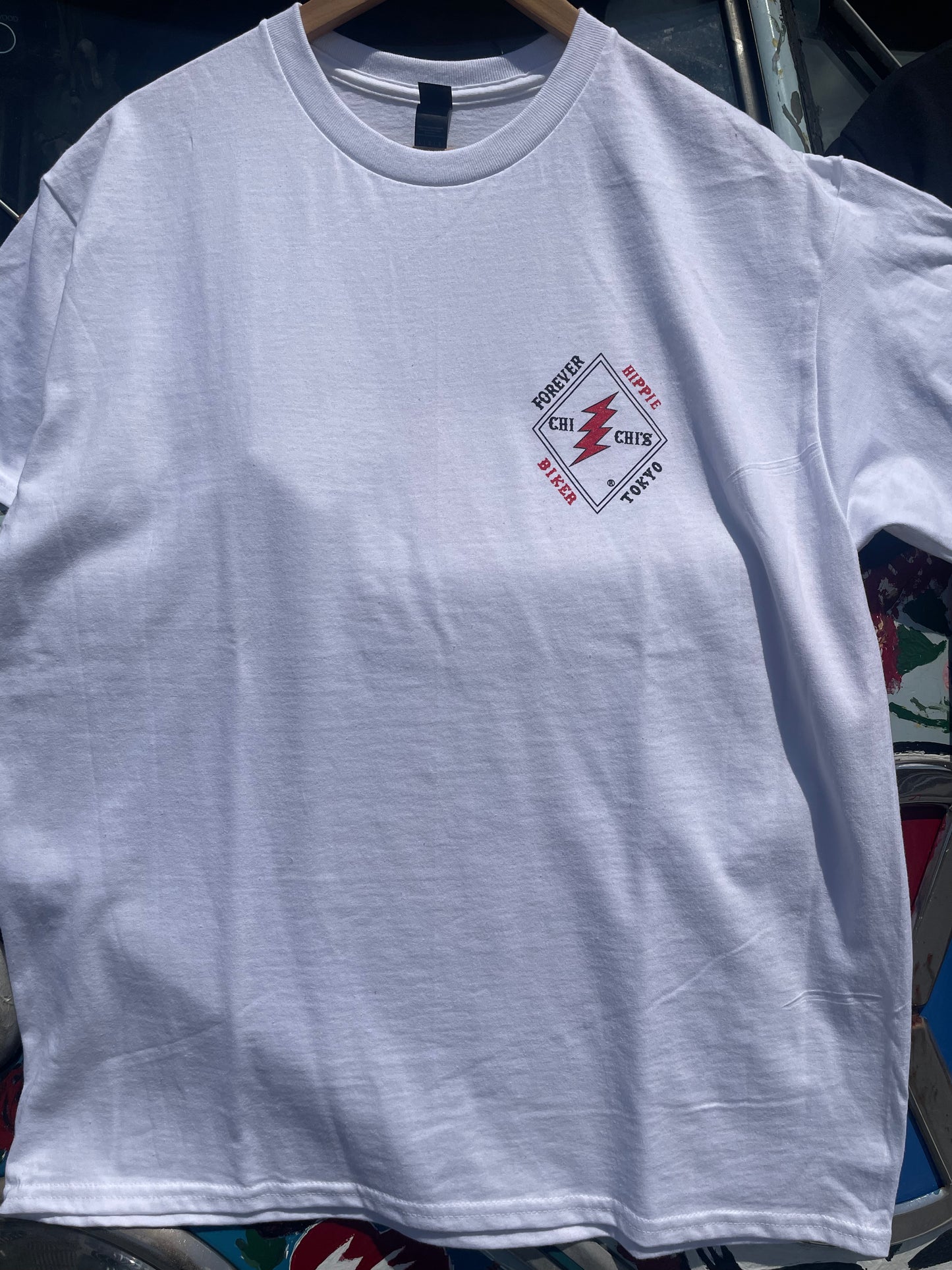 Forever Hippie Biker T-Shirt White