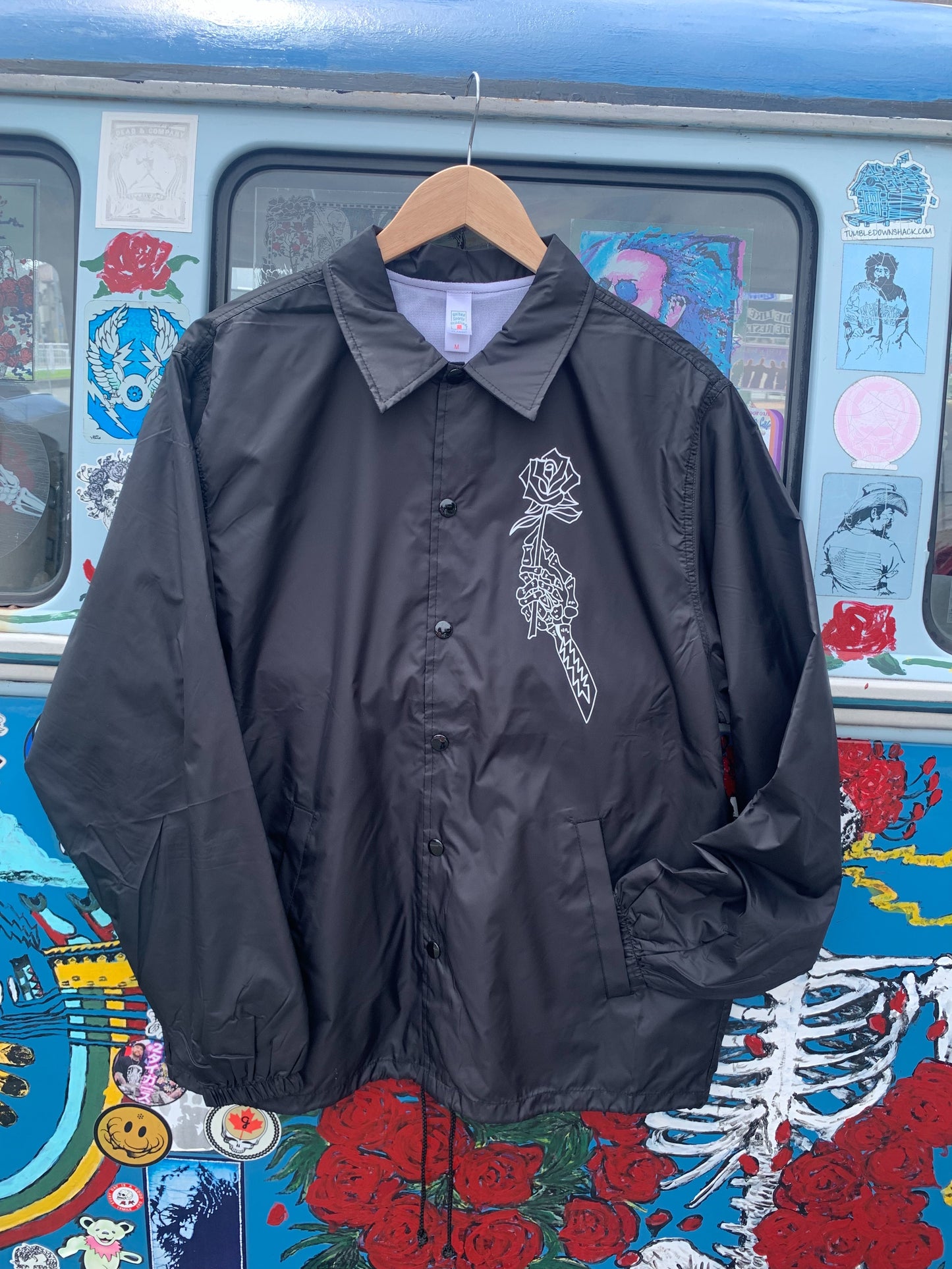 CHI-CHIS Rose Logo Coach Jacket Black
