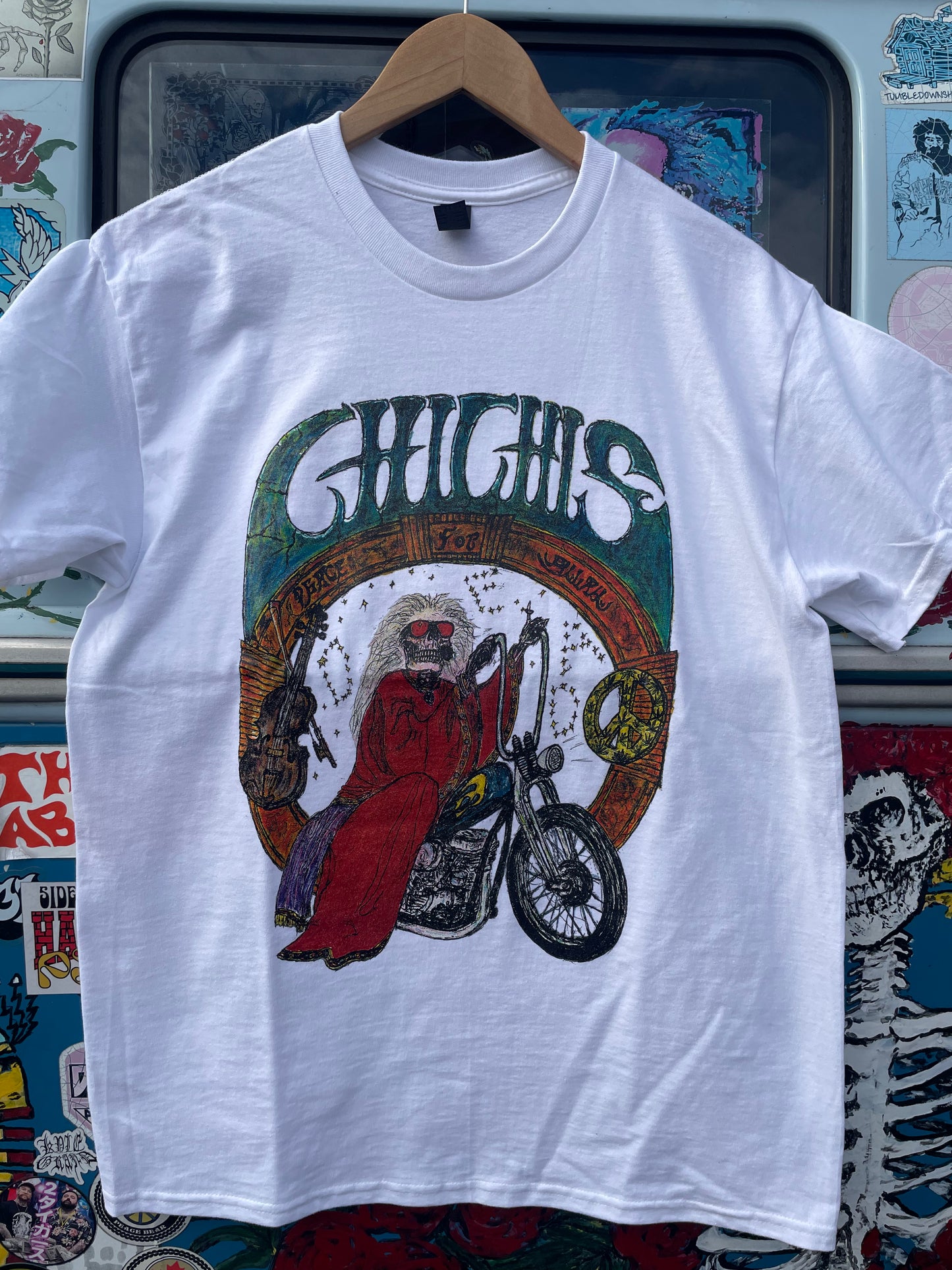 Peace Biker White T-Shirt