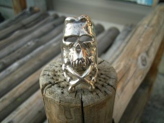 AMERICAN CUSTOM SILVER SKULL RING #9