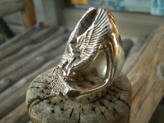 AMERICAN CUSTOM SILVER BAR & SHIELD RING