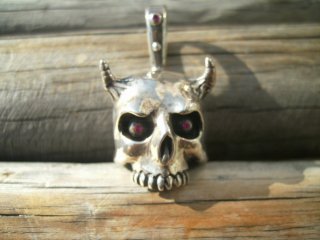TOMBSTONE SILVER WORKS SKULl no JOE with サファイア　Pendant Top