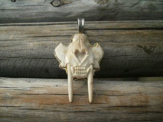 TOMBSTONE SILVER WORKS IVORY SKULL PendantTop