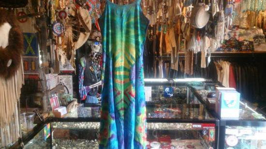 Tie-Dye Long Ribbon Strap Dress